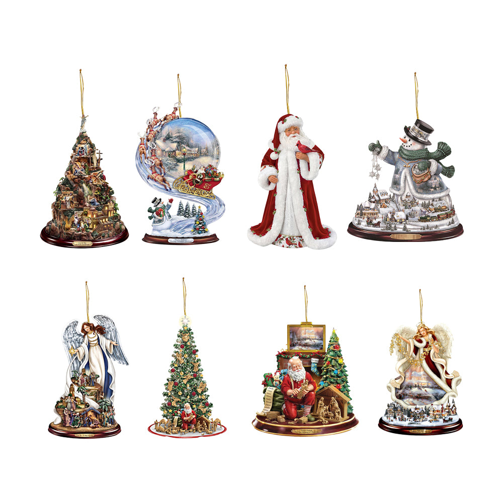 8Pcs Christmas Tree Hanging Ornaments with String