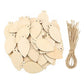 100Pcs Christmas Unfinished Wooden Light Bulb Wooden Slices Blank Christmas Wooden Hanging Decorations