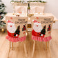 2Pcs Christmas Chair Back Cover Dining Chair Covers-Santa Claus and Snowman