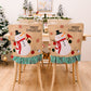 2Pcs Christmas Chair Back Cover Dining Chair Covers-Santa Claus and Snowman