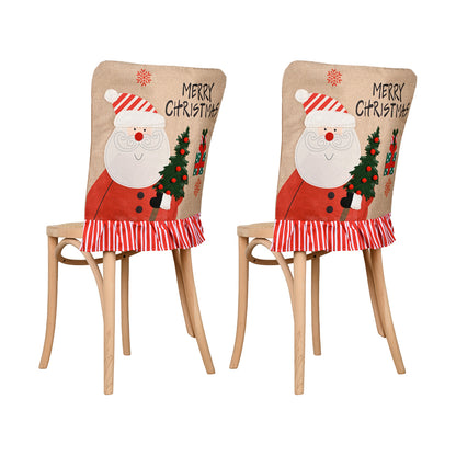 2Pcs Christmas Chair Back Cover Dining Chair Covers