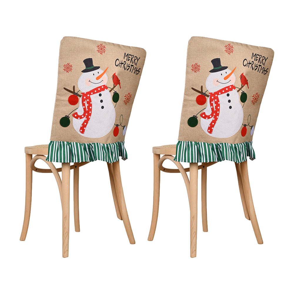 2Pcs Christmas Chair Back Cover Dining Chair Covers