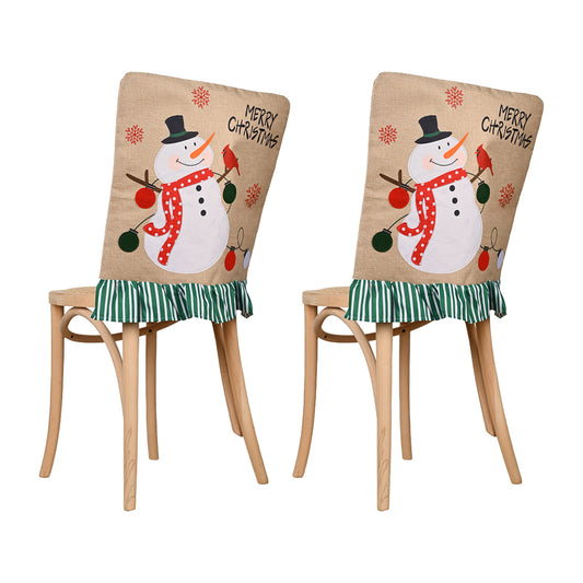 2Pcs Christmas Chair Back Cover Dining Chair Covers