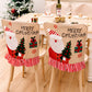 2Pcs Christmas Chair Back Cover Dining Chair Covers-Santa Claus and Snowman