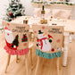 2Pcs Christmas Chair Back Cover Dining Chair Covers-Santa Claus and Snowman
