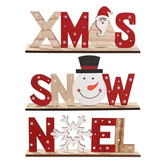 Christmas Wood Decoration Xmas Mantel Decor Table Top Ornaments