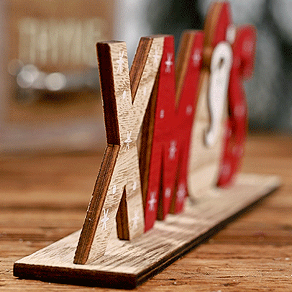 Christmas Wood Decoration Xmas Mantel Decor Table Top Ornaments