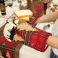 2Pcs Set Christmas Oven Mitt/Pot Holder Reusable Kitchen Heat Insulation Pad Microwave Gloves
