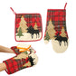 2Pcs Set Christmas Oven Mitt/Pot Holder Reusable Kitchen Heat Insulation Pad Microwave Gloves