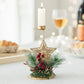 3Pcs Christmas Candlestick Tea Lights Metal Candle Holder Xmas Tabletop Decoration