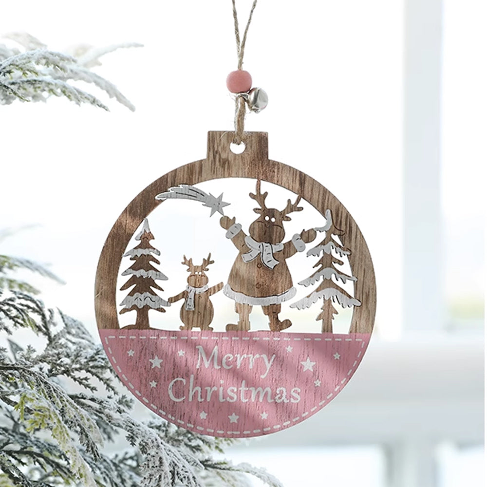 5Pcs Christmas Wooden Hanging Ornament Xmas Tree Pendant Decorations Home Decor