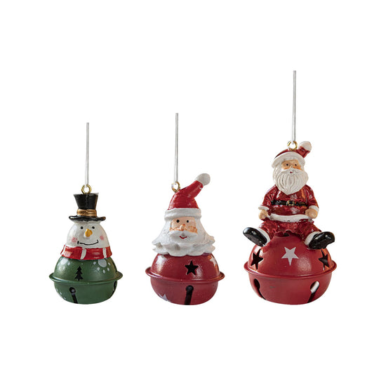 3Pcs Christmas Painted Resin Bell Pendant Creative Decorations Christmas Tree Pendant