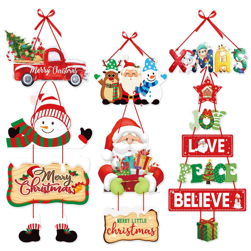 Christmas Door Hanger Welcome Sign for Front Door