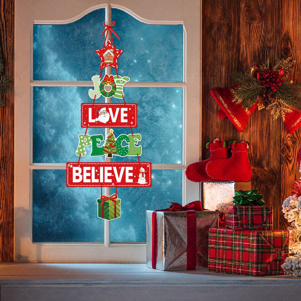 Christmas Door Hanger Welcome Sign for Front Door