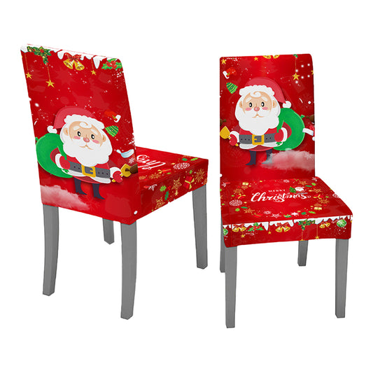 2Pcs Christmas Santa Chair Cover Decorations Xmas Chair Slipcover Creative Pattern-Santa