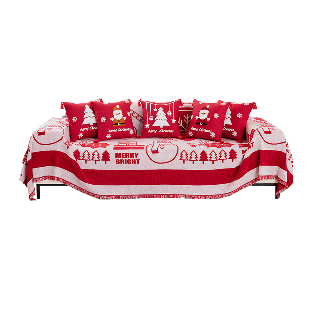 Chenille Christmas Sofa Cover Slipcover Protector-Forest