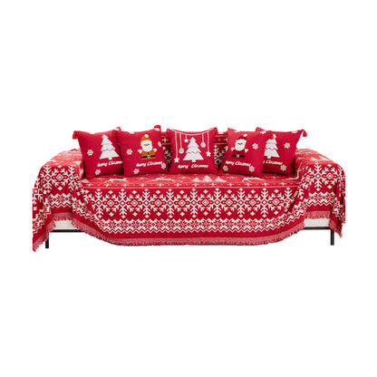 Chenille Christmas Sofa Cover Slipcover Protector-Christmas Fantasy Night
