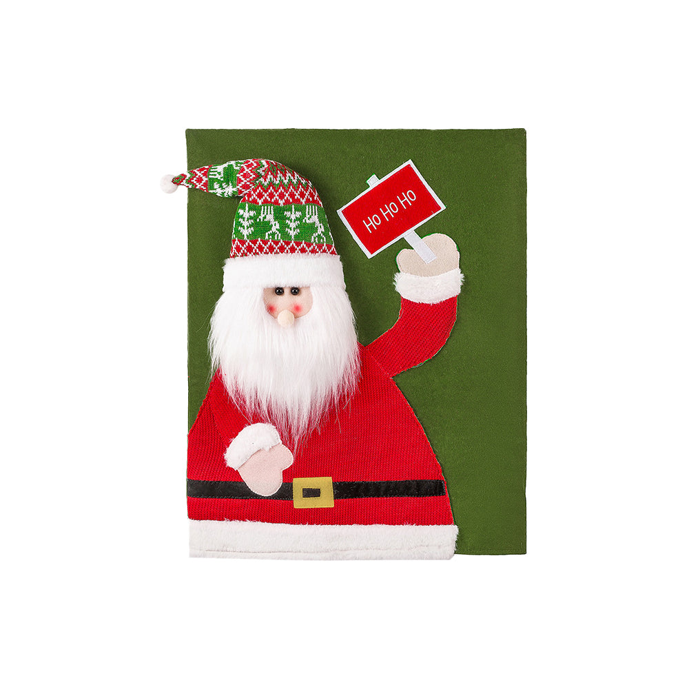 Christmas Chair Cover Removable Santa/Snowman Dining Chair Back Cover-Santa Claus