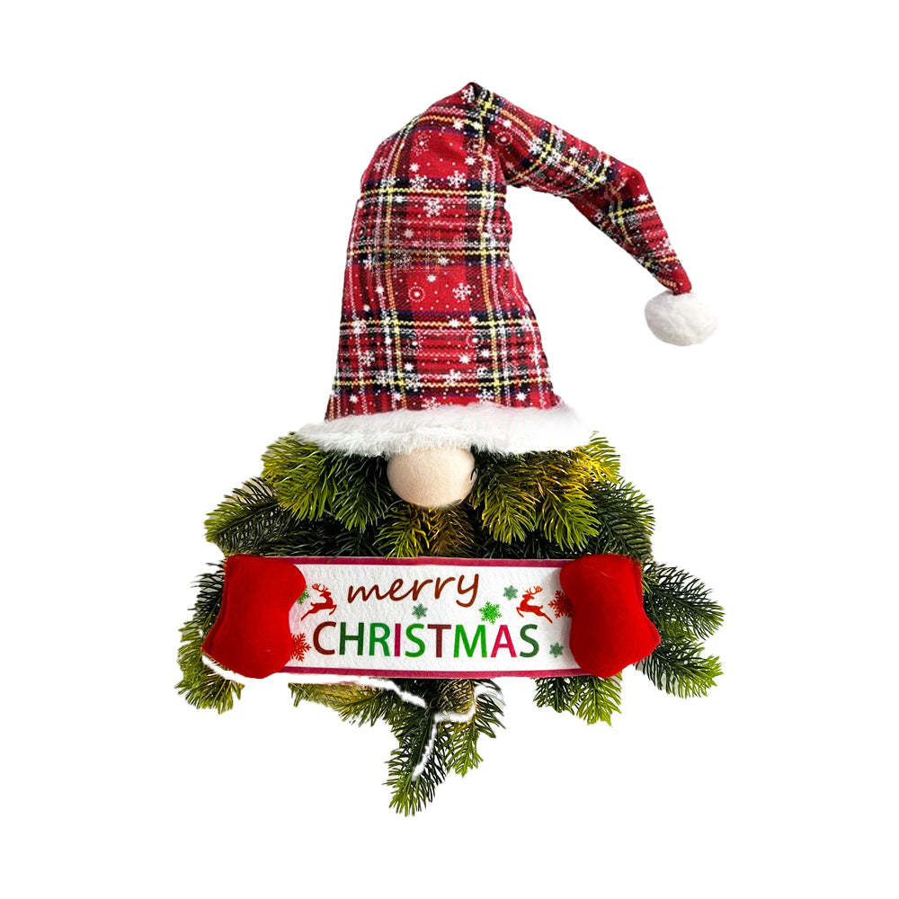 Artificial Christmas Wreath Faceless Old Man Elf Door Hanging Pendant