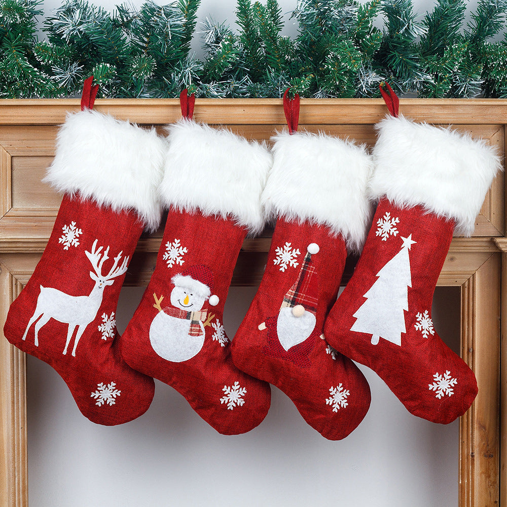 Christmas Stocking With Lights Pendant Sock for Home Party Decor-Elk