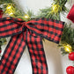 2Pcs Artificial Christmas Wreath Door Decoration LED Snowman and Dwarf Hanging Pendant