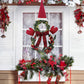 2Pcs Artificial Christmas Wreath Door Decoration LED Snowman and Dwarf Hanging Pendant