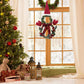 2Pcs Artificial Christmas Wreath Door Decoration LED Snowman and Dwarf Hanging Pendant
