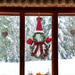2Pcs Artificial Christmas Wreath Door Decoration LED Snowman and Dwarf Hanging Pendant