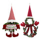 2Pcs Artificial Christmas Wreath Door Decoration LED Snowman and Dwarf Hanging Pendant