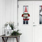 2Pcs Artificial Christmas Wreath Door Decoration LED Snowman and Dwarf Hanging Pendant