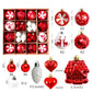Christmas Ball Ornaments Christmas Tree Decoration-Red and White
