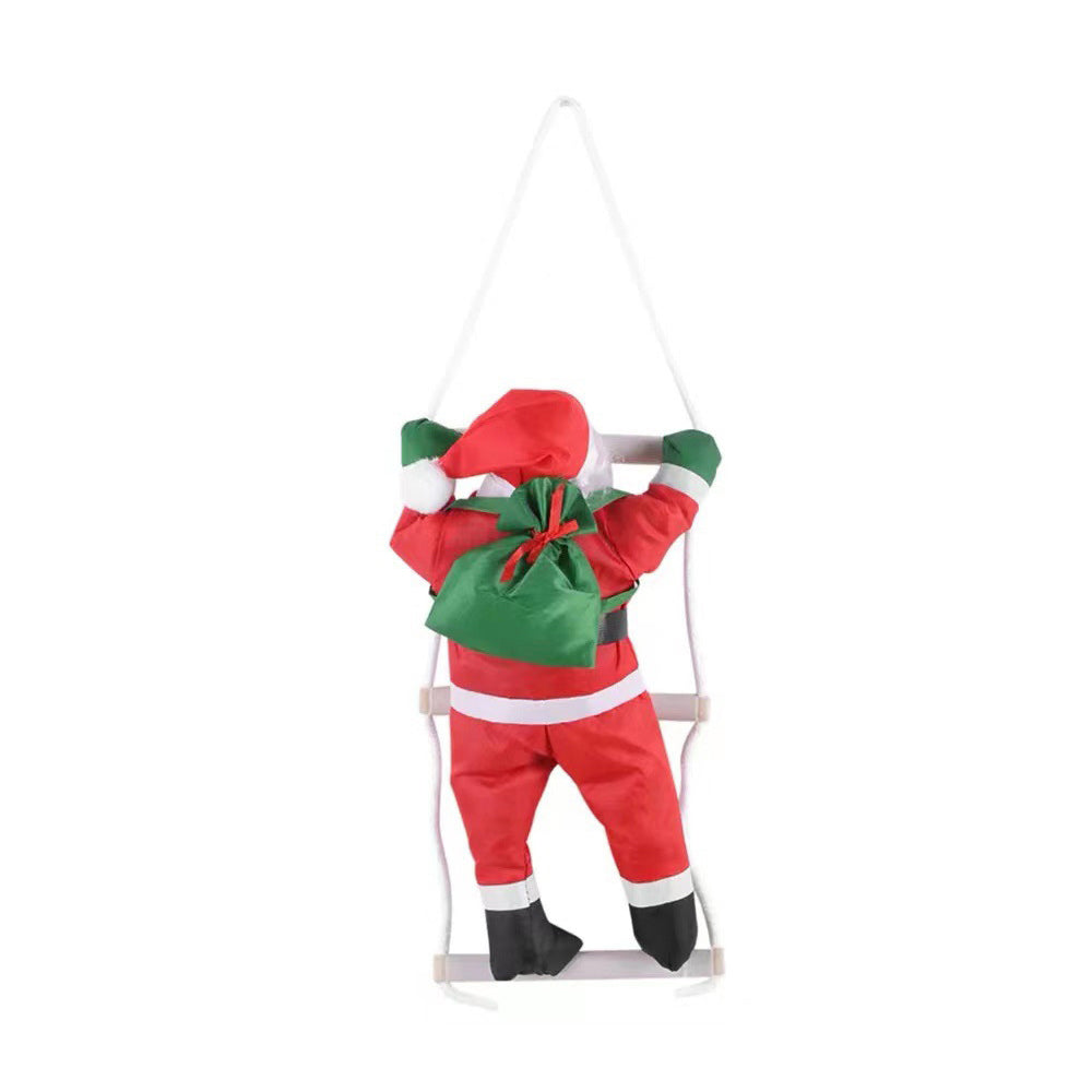 Santa Claus Climbing on Rope Ladder Christmas Pendant