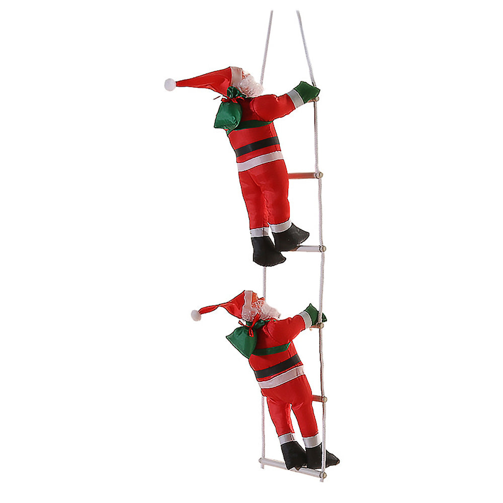 Santa Claus Climbing on Rope Ladder Christmas Pendant