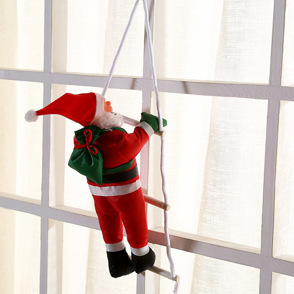 Santa Claus Climbing on Rope Ladder Christmas Pendant