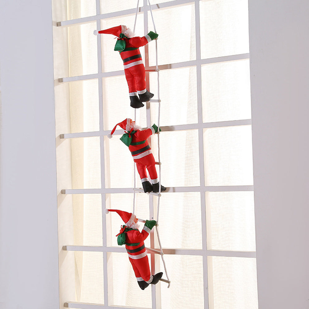 Santa Claus Climbing on Rope Ladder Christmas Pendant