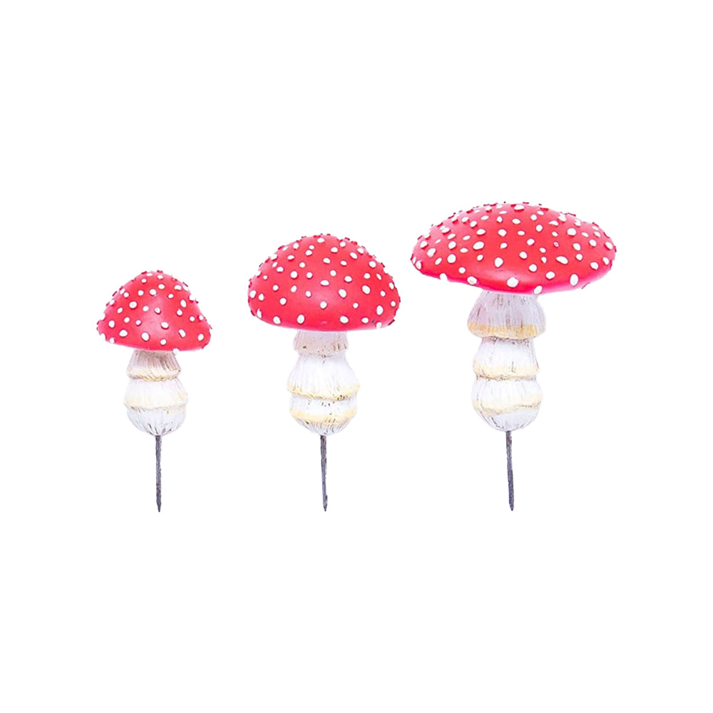 3Pcs Glow in The Dark Miniatures Mushroom Statue Luminous Mushroom Decor Fairy Garden Decor