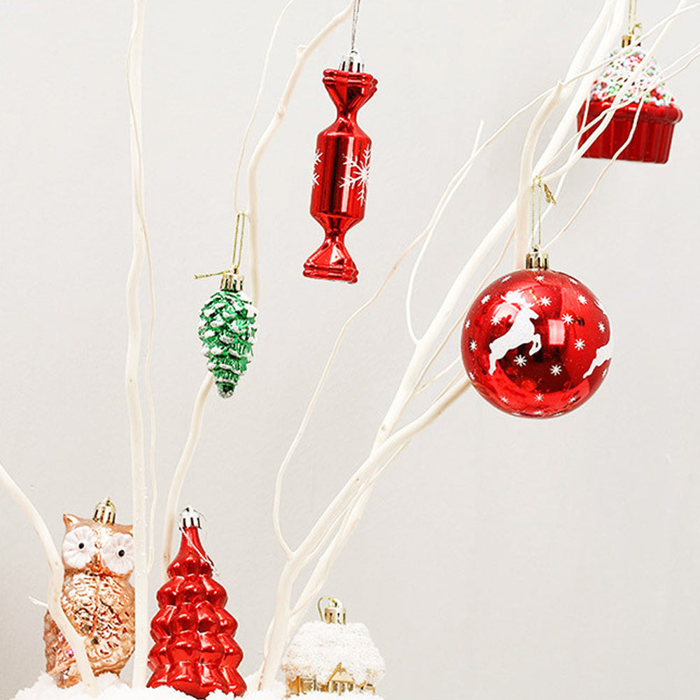 60Pcs Christmas Ball Ornaments Christmas Tree Decoration Xmas Pendant - Random Styles