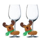 6Pcs Christmas Wine Glass Charms Adorable Santa Elk Drink Tag Wine Glass Marker