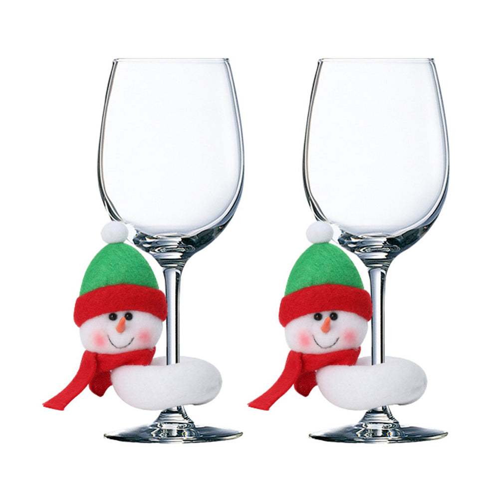 6Pcs Christmas Wine Glass Charms Adorable Santa Elk Drink Tag Wine Glass Marker