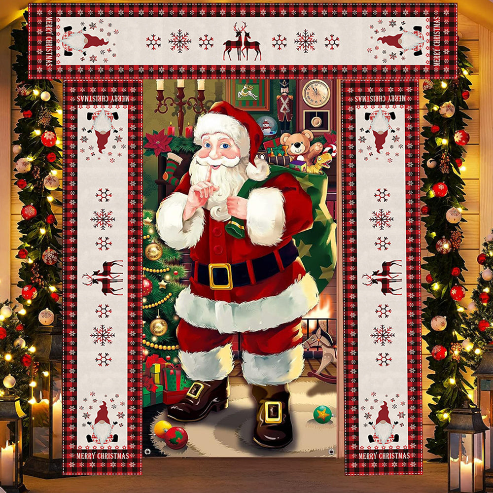 35x300cm Christmas Holiday Garage Door Banner Indoor Outdoor Wall Hanging Decor