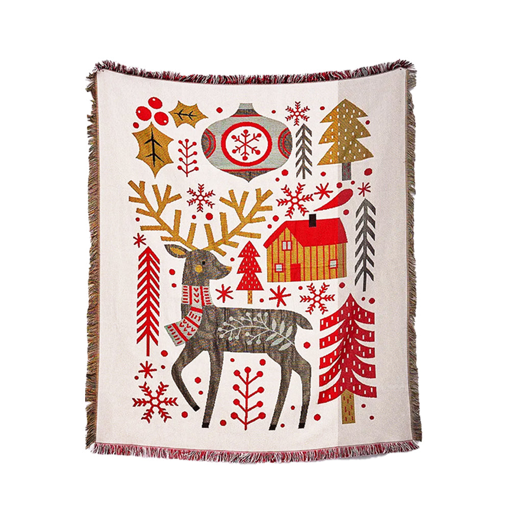 Christmas Theme Camping Blanket Sofa Blanket for Christmas Gifts-ELK