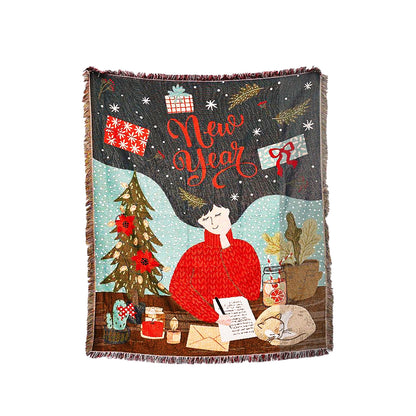 Christmas Theme Camping Blanket Sofa Blanket for Christmas Gifts-Girl