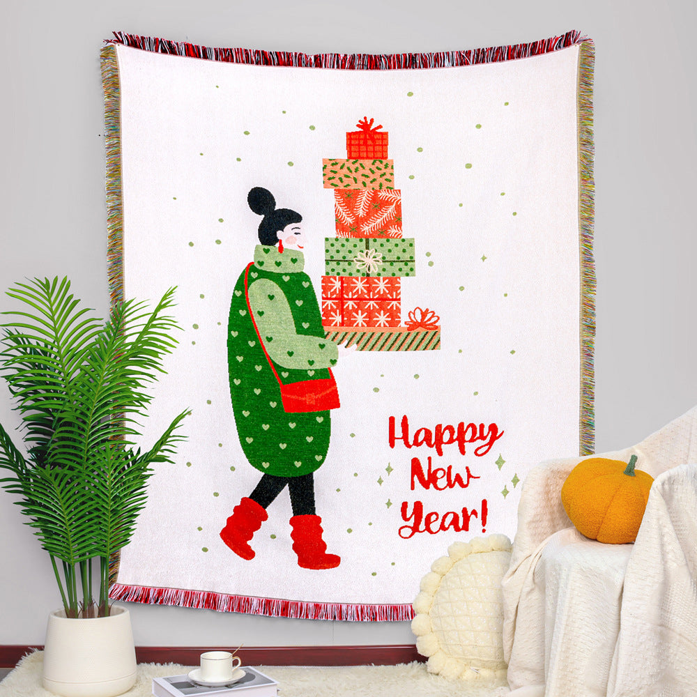 Christmas Theme Camping Blanket Sofa Blanket for Christmas Gifts-Gifts