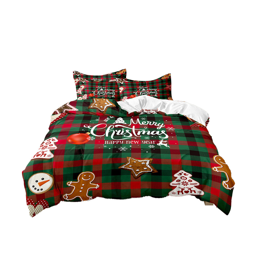 2Pcs/3Pcs Christmas Bedding Set Single Double Queen King Size Quilt Cover Pillowcases Set