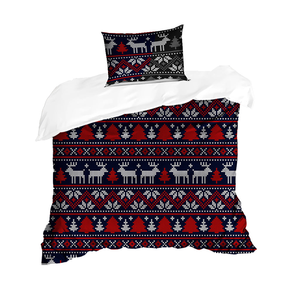 2Pcs/3Pcs Christmas Bedding Set Single Double Queen King Size Quilt Cover Pillowcases Set