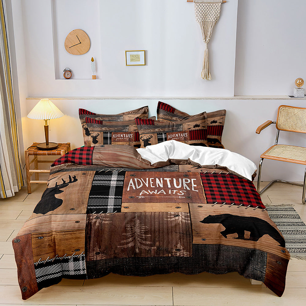 2Pcs/3Pcs Christmas Bedding Set Single Double Queen King Size Quilt Cover Pillowcases Set