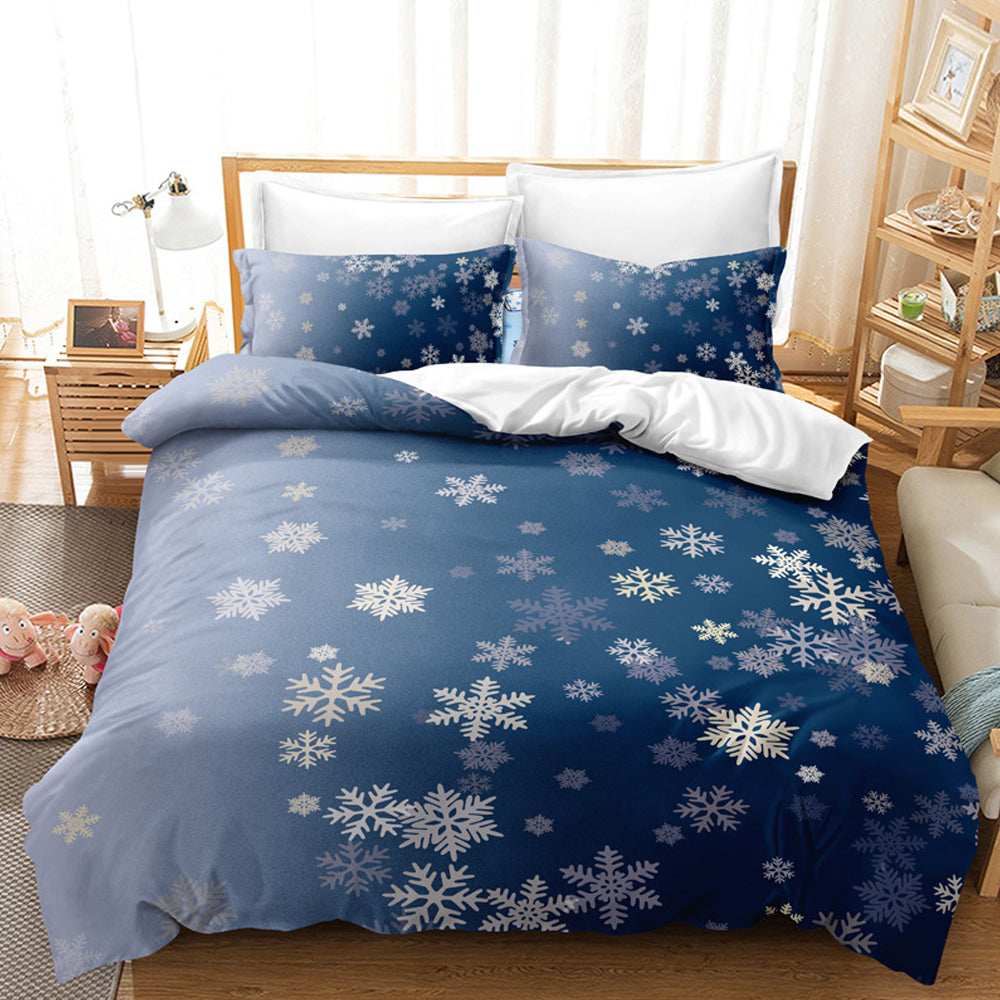 2Pcs/3Pcs Christmas Bedding Set Single Double Queen King Size Quilt Cover Pillowcases Set