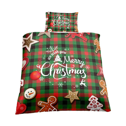 2Pcs/3Pcs Christmas Bedding Set Single Double Queen King Size Quilt Cover Pillowcases Set