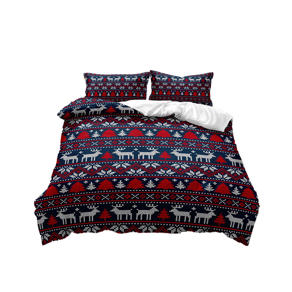2Pcs/3Pcs Christmas Bedding Set Single Double Queen King Size Quilt Cover Pillowcases Set