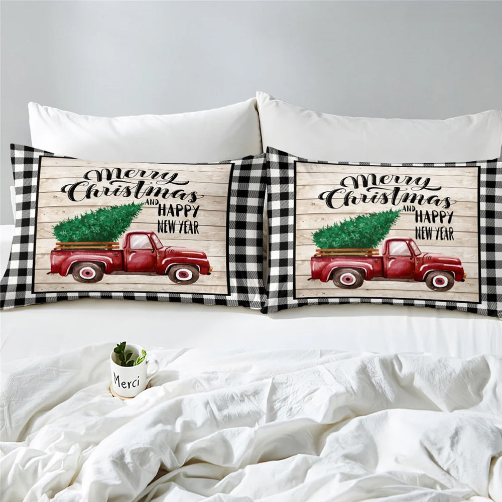 2Pcs/3Pcs Bedding Set Christmas Double Queen King Size Quilt Cover Pillowcases Set